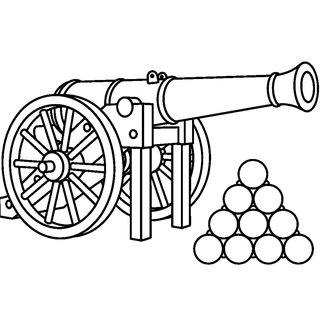 1848-as ágyú színező gyerekeknek