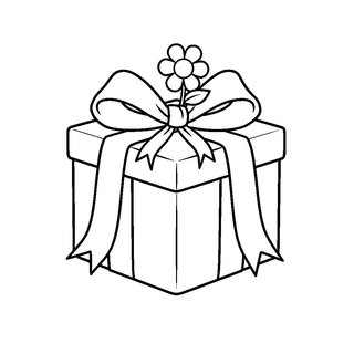 Díszcsomagolt ajándékdoboz virággal nőnapra