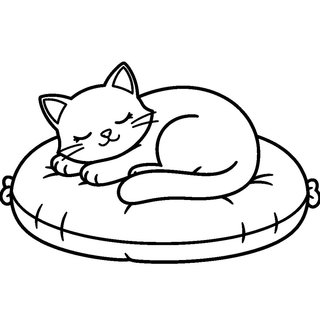 Alvó macska színező gyerekeknek