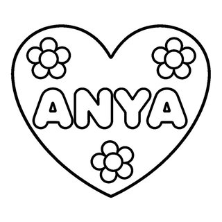 Anyák napi szív gyerekeknek - Szív forma virágokkal és ANYA felirattal