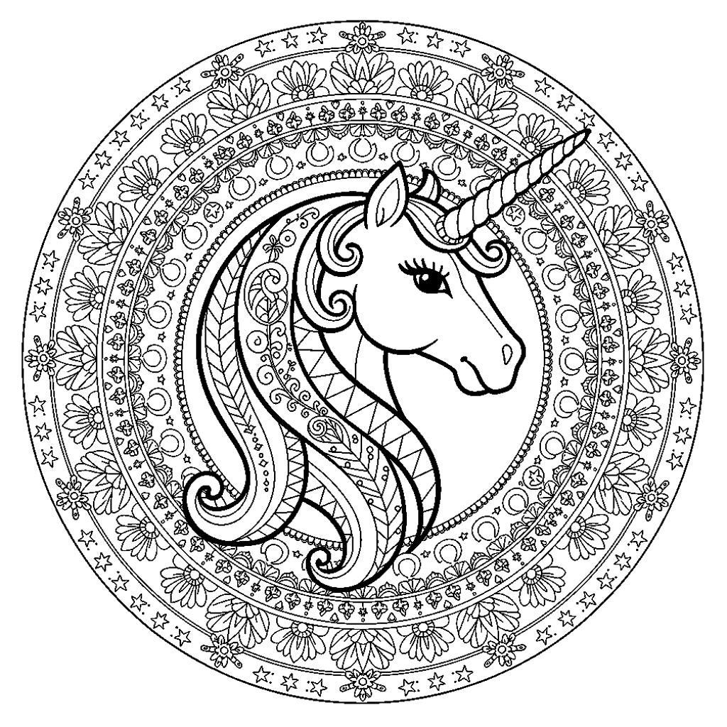 Aprólékos unikornis zentangle színező