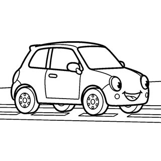 Egyszerű kisautó színező gyerekeknek