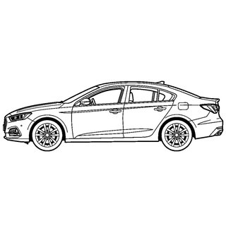 Modern autó színező oldalnézetből