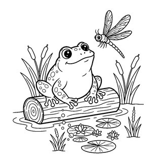 Béka és szitakötő a tónál