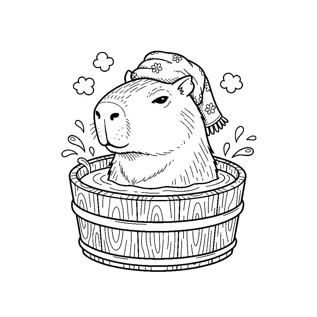 Capybara színező nyomtatható