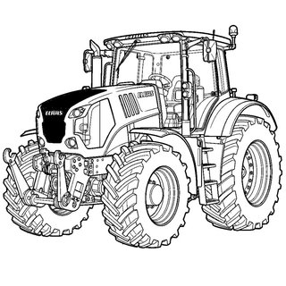 Részletes Claas stílusú modern traktor színező