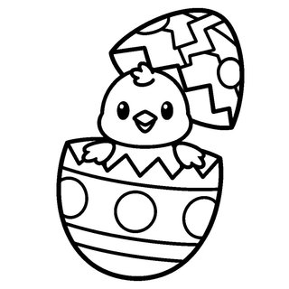 Csibe a hímes tojásban húsvéti színező ovisoknak