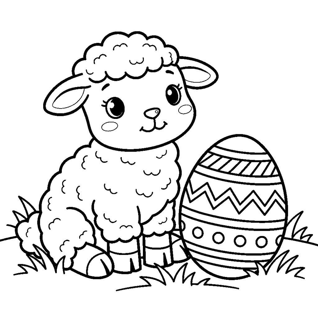 Cuki bárány húsvéti tojással kifestő