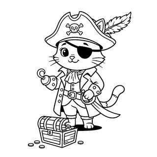 Kalóz jelmezbe öltözött cuki macska