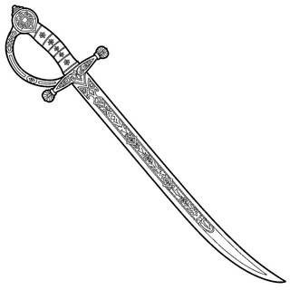 Díszes magyar szablya ünnepi színező