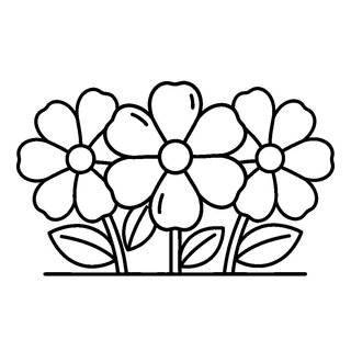 Egyszerű ibolya csokor kifestő ovisoknak