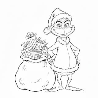 Grincs Télapó jelmezben színező – ingyen nyomtatható Mikulásos kifestő