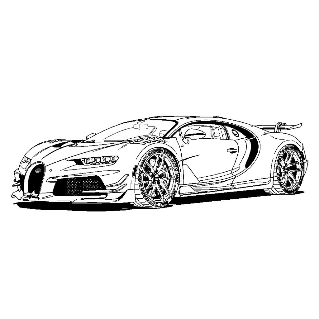 Gyorsasági autós színező Bugatti stílusban