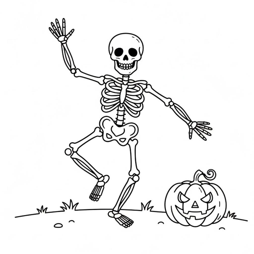 Nyomtatható táncoló halloween-i csontváz