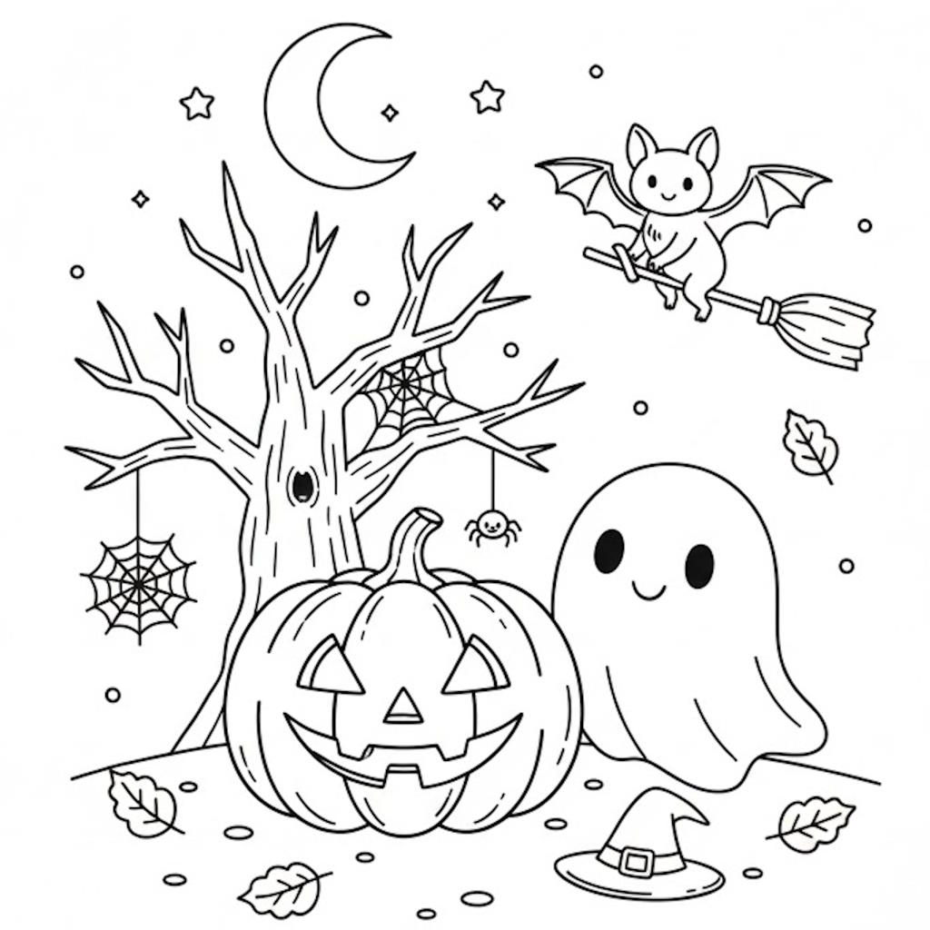 Halloween színező nyomtatható - Gyerekeknek