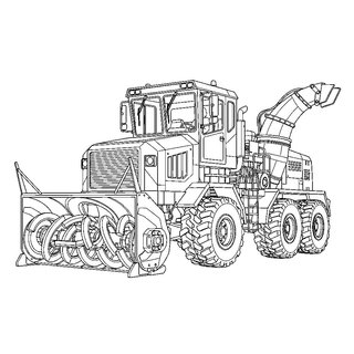 Részletes hómaró munkagép téli rajz nagyobb gyerekeknek és felnőtteknek