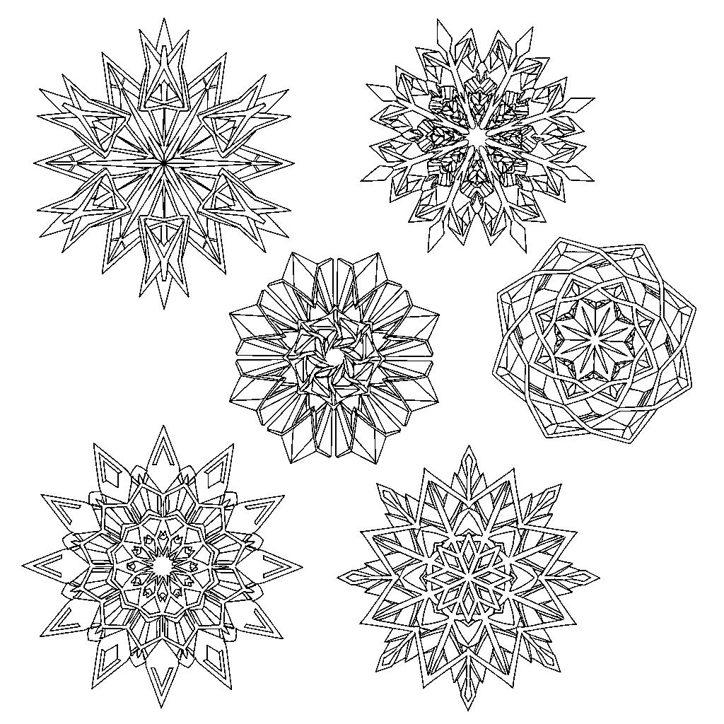 Hópehely rajz nyomtatható - Részletes minták