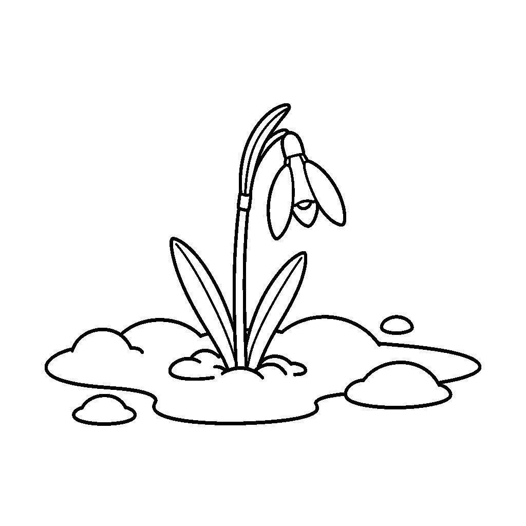 Hóvirág a hóban - Téli-tavaszi színező gyerekeknek