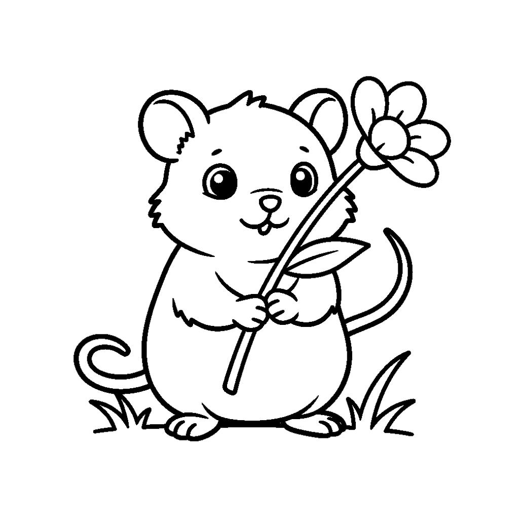 Húsvéti kispocok virággal - Rajz gyerekeknek