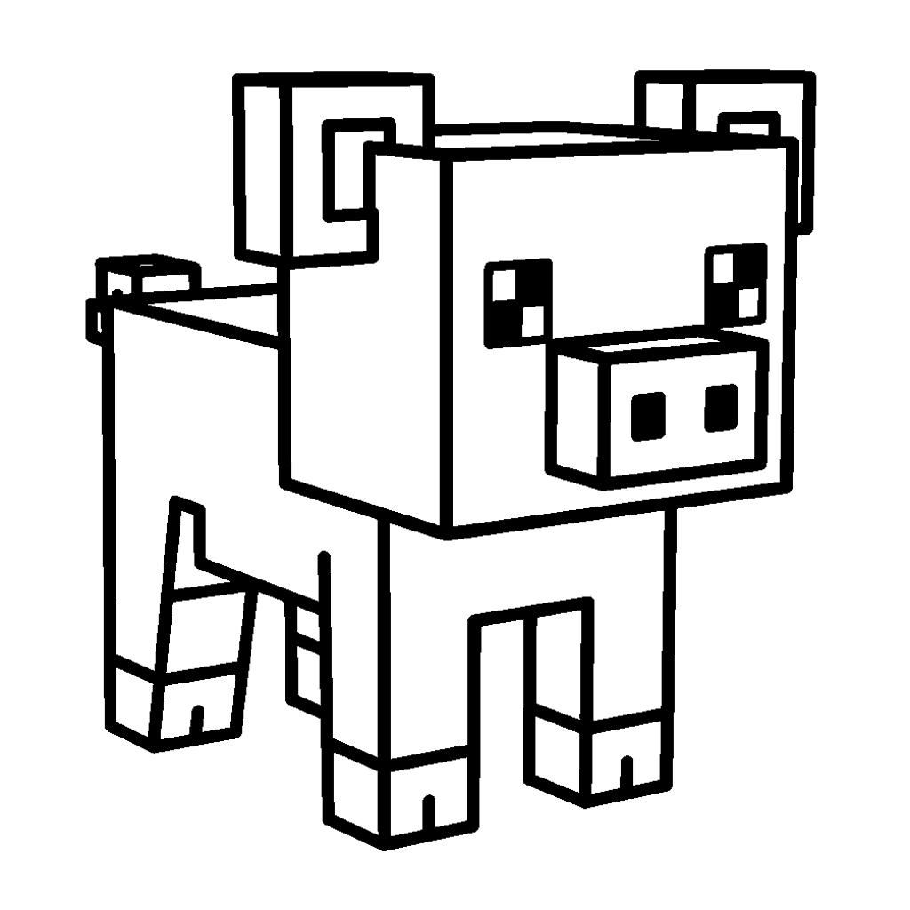 Játékos percekhez készült minecraft malac kifestő gyerekeknek