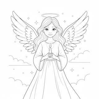 Egyszerű karácsonyi színező – angyal gyertyával