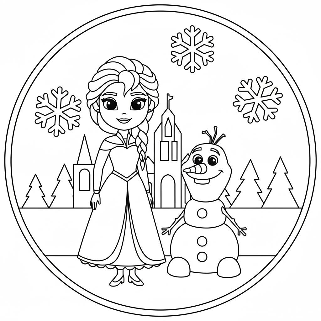 Jégvarázs hangulatú karácsonyi színező ovisoknak - nyomtatható