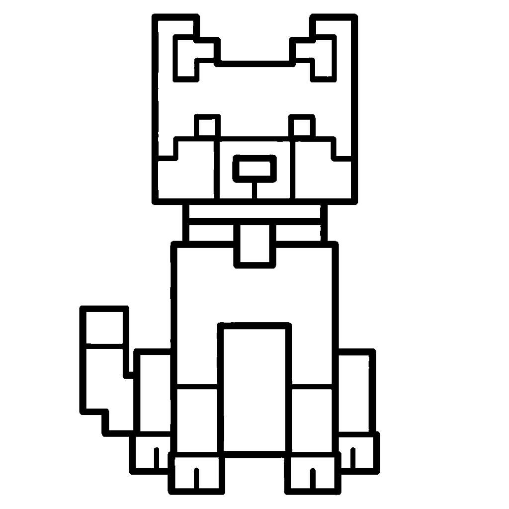 Kedves állatos minecraft kutya rajz ovisoknak