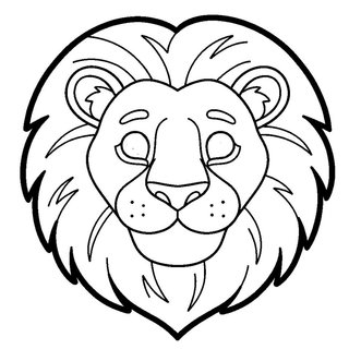 Barátságos oroszlánfej maszk sörénnyel