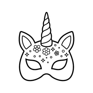 Kivágható unikornis maszk sablon