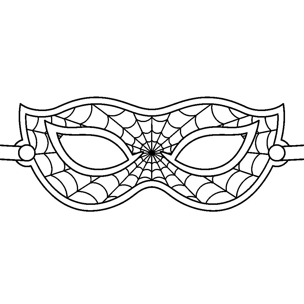 Pókhálós farsangi szemüveg kifestőlap - Szuperhős maszk