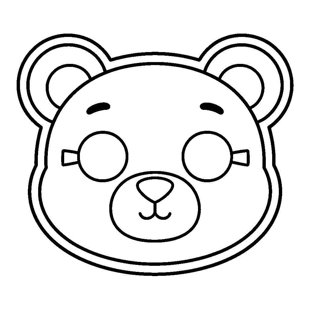 Maci álarc kifestő gyerekeknek - Kivágható sablon