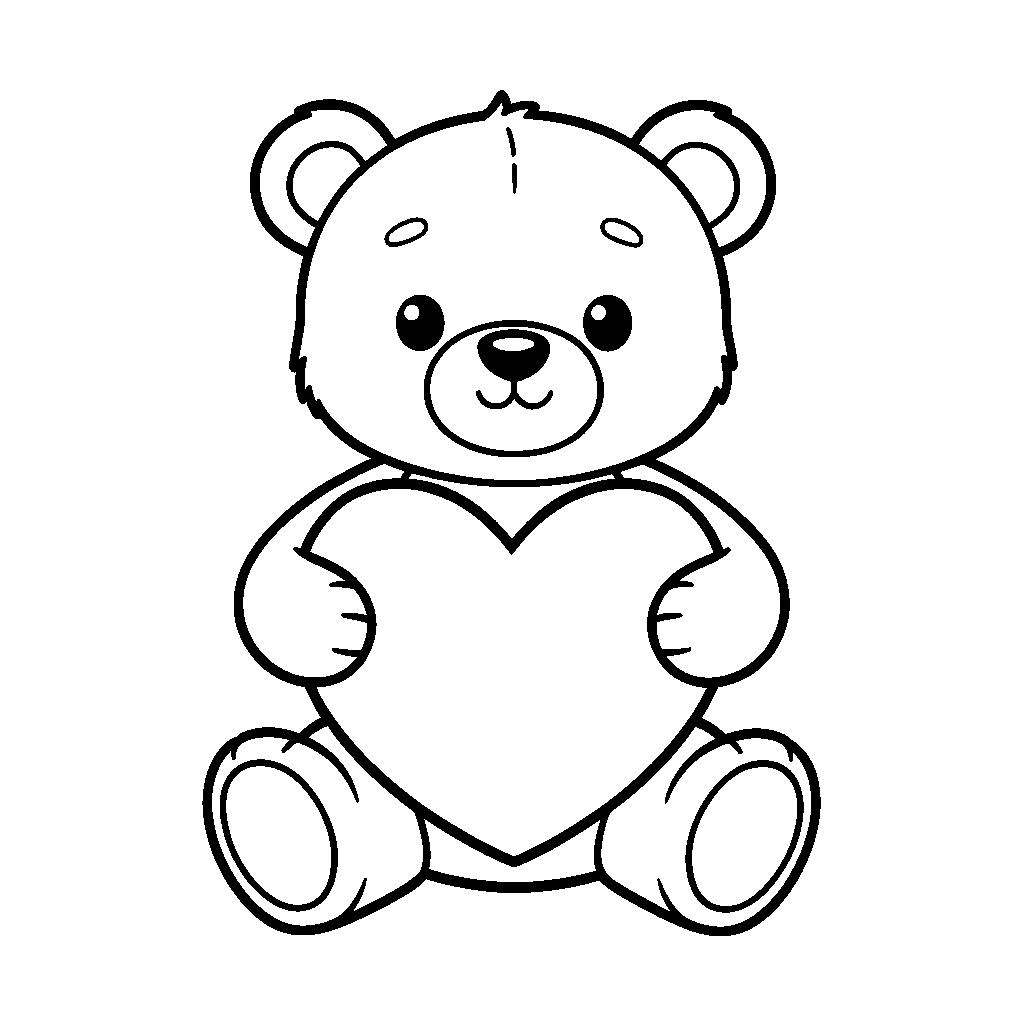 Maci szívet ölel - Nőnapi kifestő kicsiknek