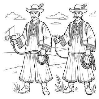 Magyar csikós ostorral színező