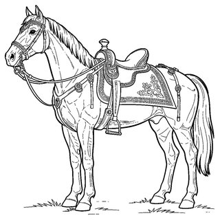 Felszerszámozott huszárló színező gyerekeknek