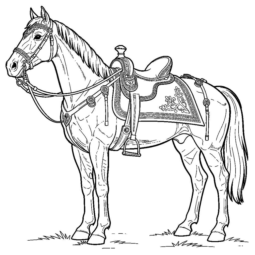 Magyar huszárló színező gyerekeknek