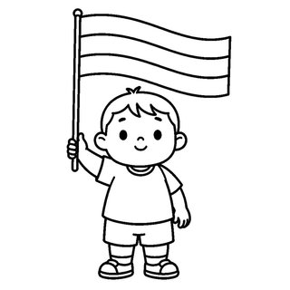 Magyar zászlós kisfiú rajza kicsiknek