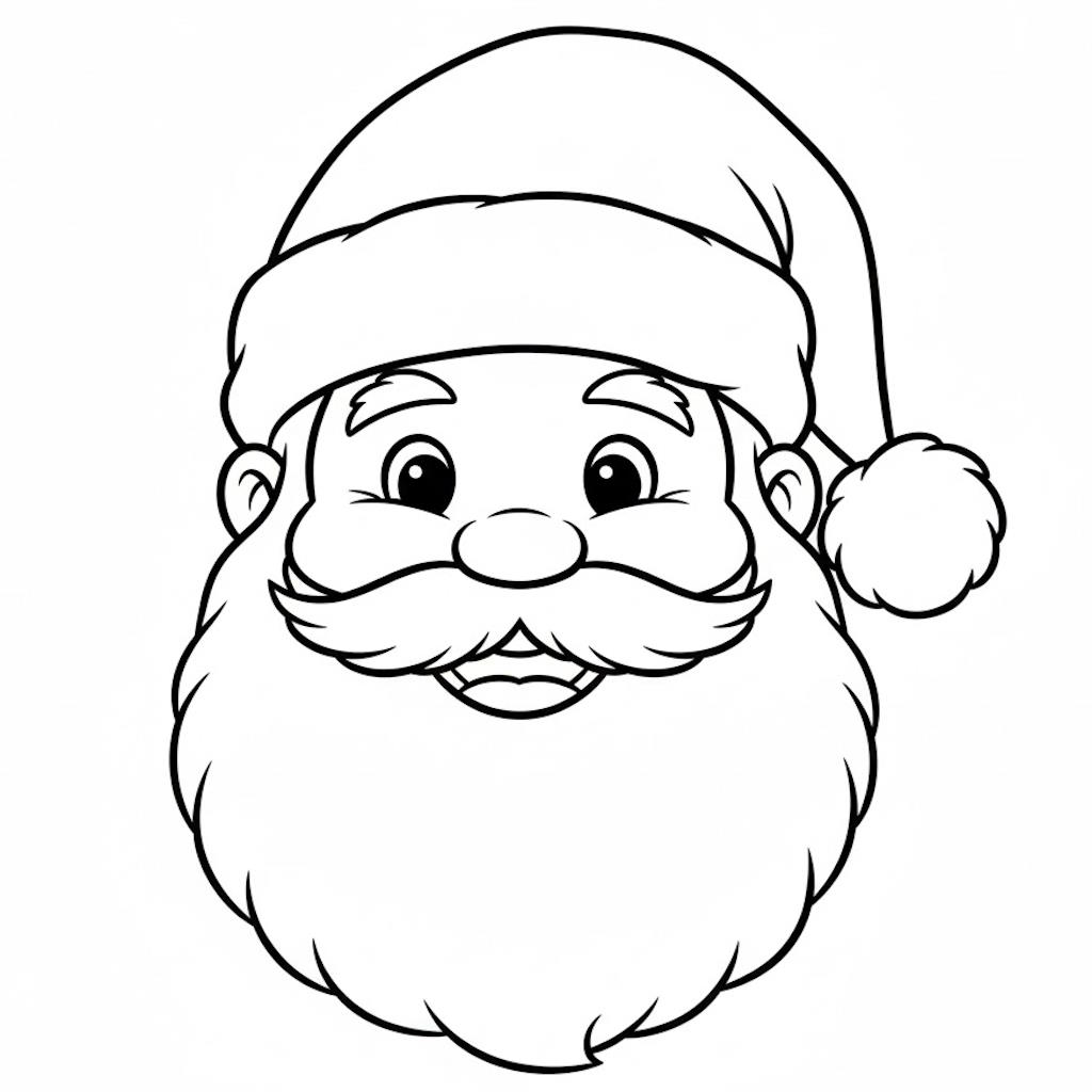 Részletes, egyszerű Mikulás fej kifestő gyerekeknek – nyomtatható színező
