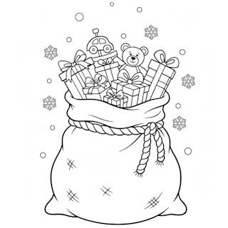 Mikulás zsák színező ovisoknak – ajándékokkal teli mikulás zsák