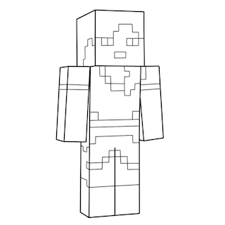 Minecraft Alex karakterének blokkos színezője