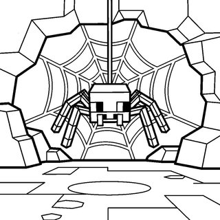 Félelmetes Minecraft pók sötét barlangban