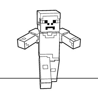 Minecraft Zombi kitárt karokkal