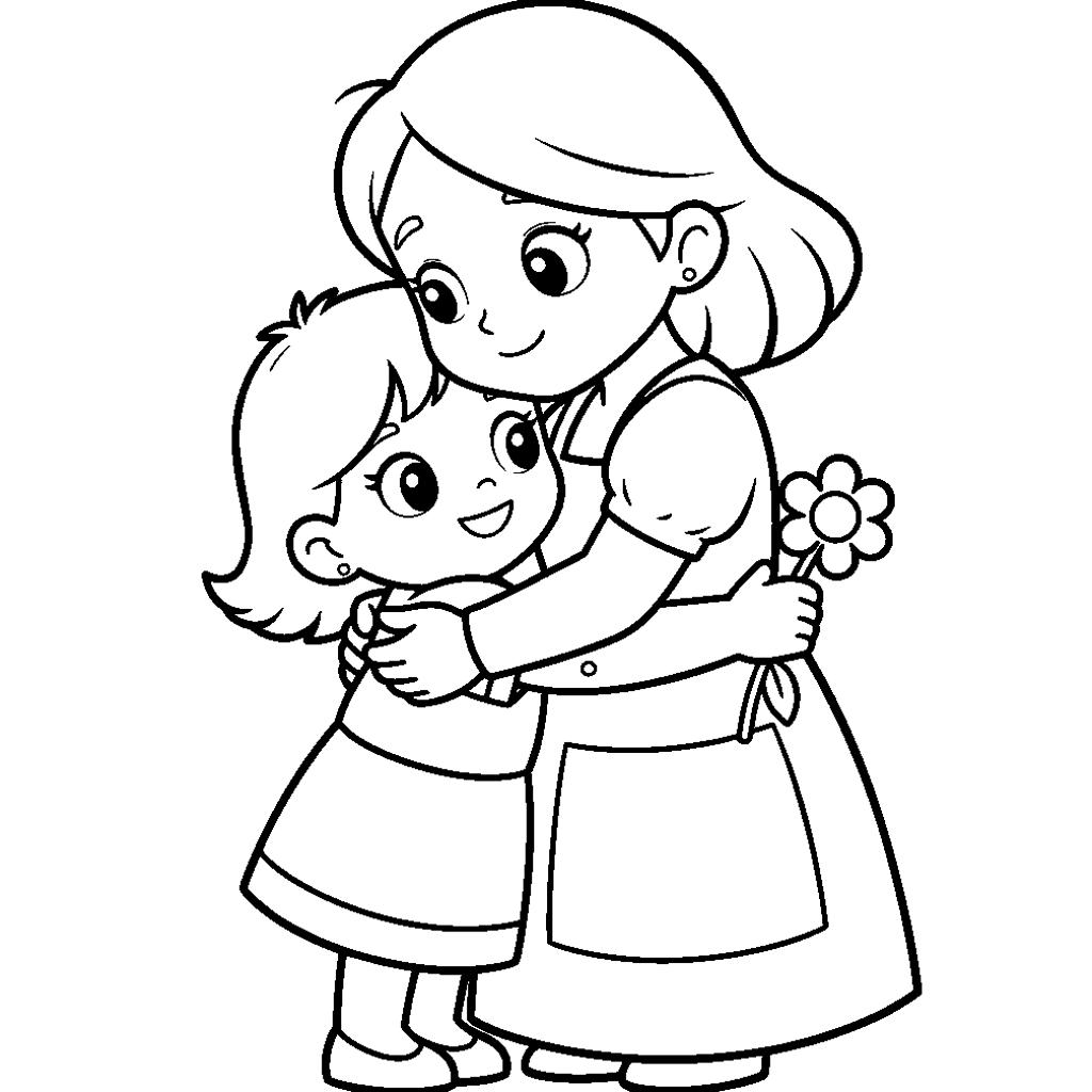 Nyomtatható anyák napi színező A4