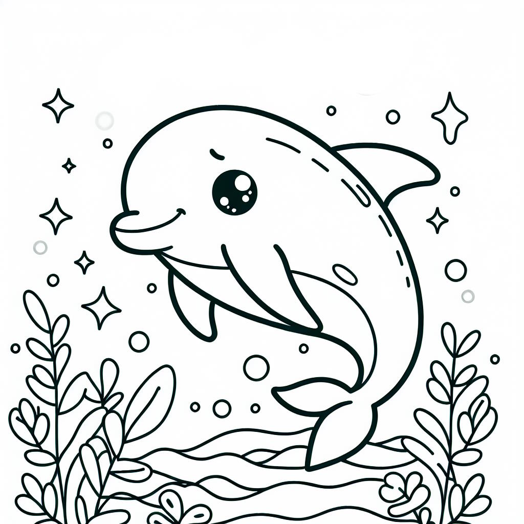 Nyomtatható delfin színezőlap ovisoknak ingyen