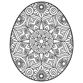 Részletes nyomtatható zentangle húsvéti tojás felnőtteknek