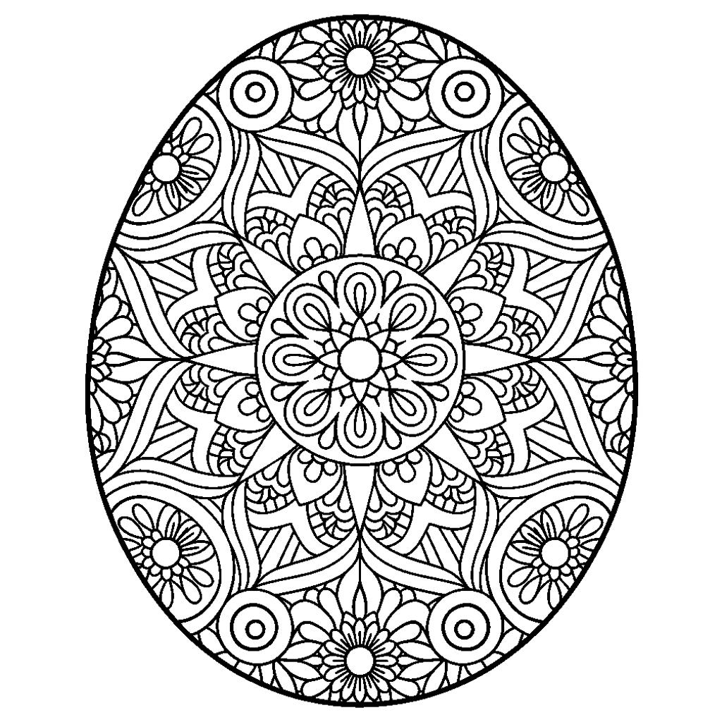 Nyomtatható húsvéti tojás zentangle felnőtteknek
