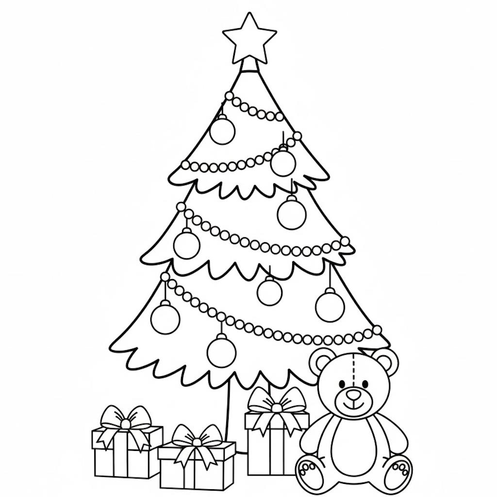 Nyomtatható karácsonyfa színező ovisoknak