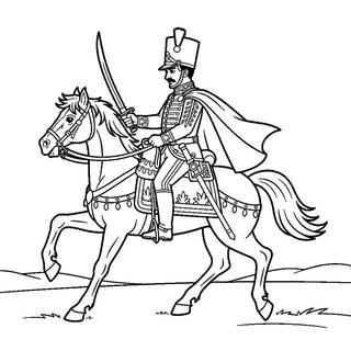 Nyomtatható magyar huszár lovon gyerekeknek