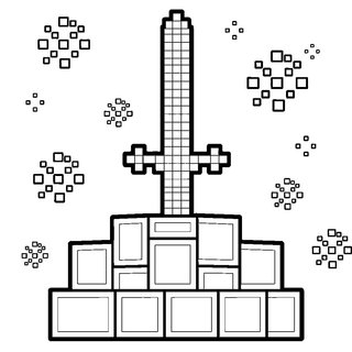 Minecraft gyémánt kard kőbe ágyazva