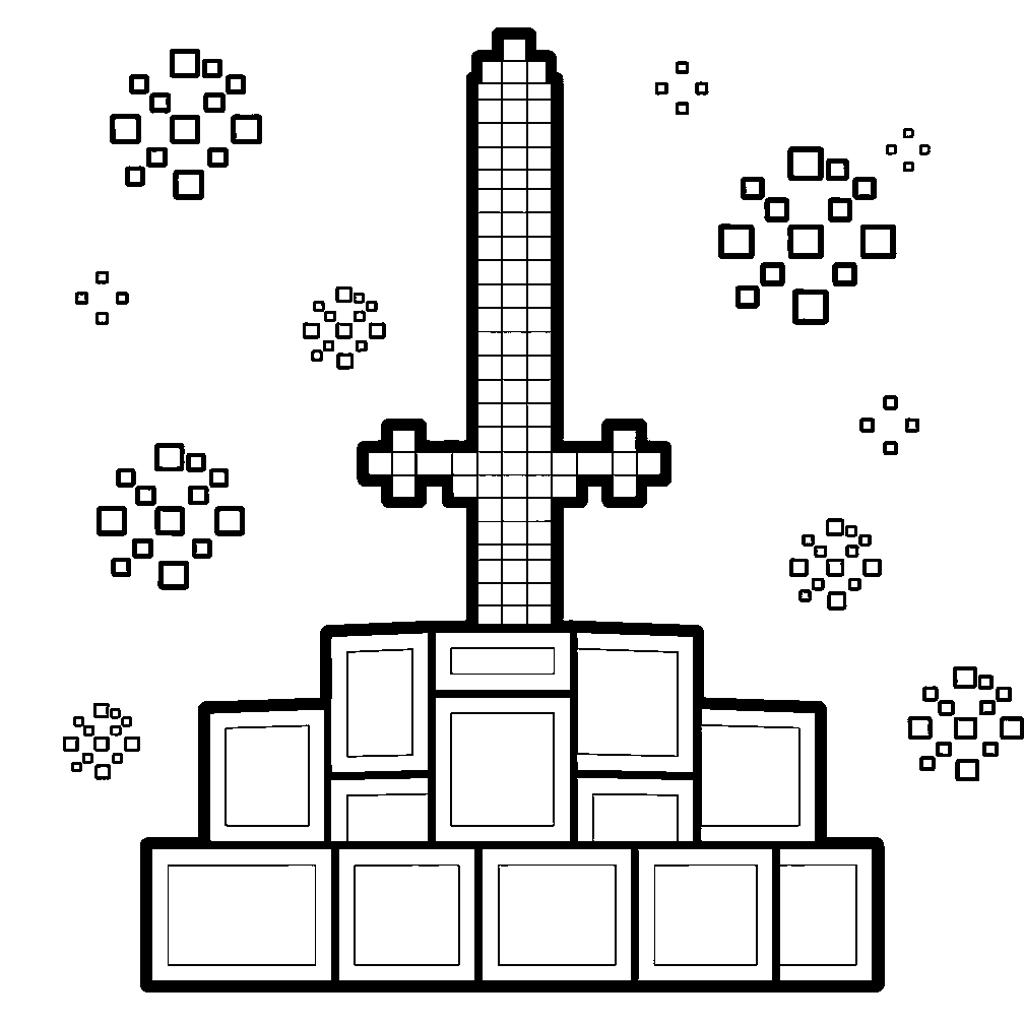 Nyomtatható minecraft gyémánt kard színező felnőtteknek izgalmas harci jelenettel