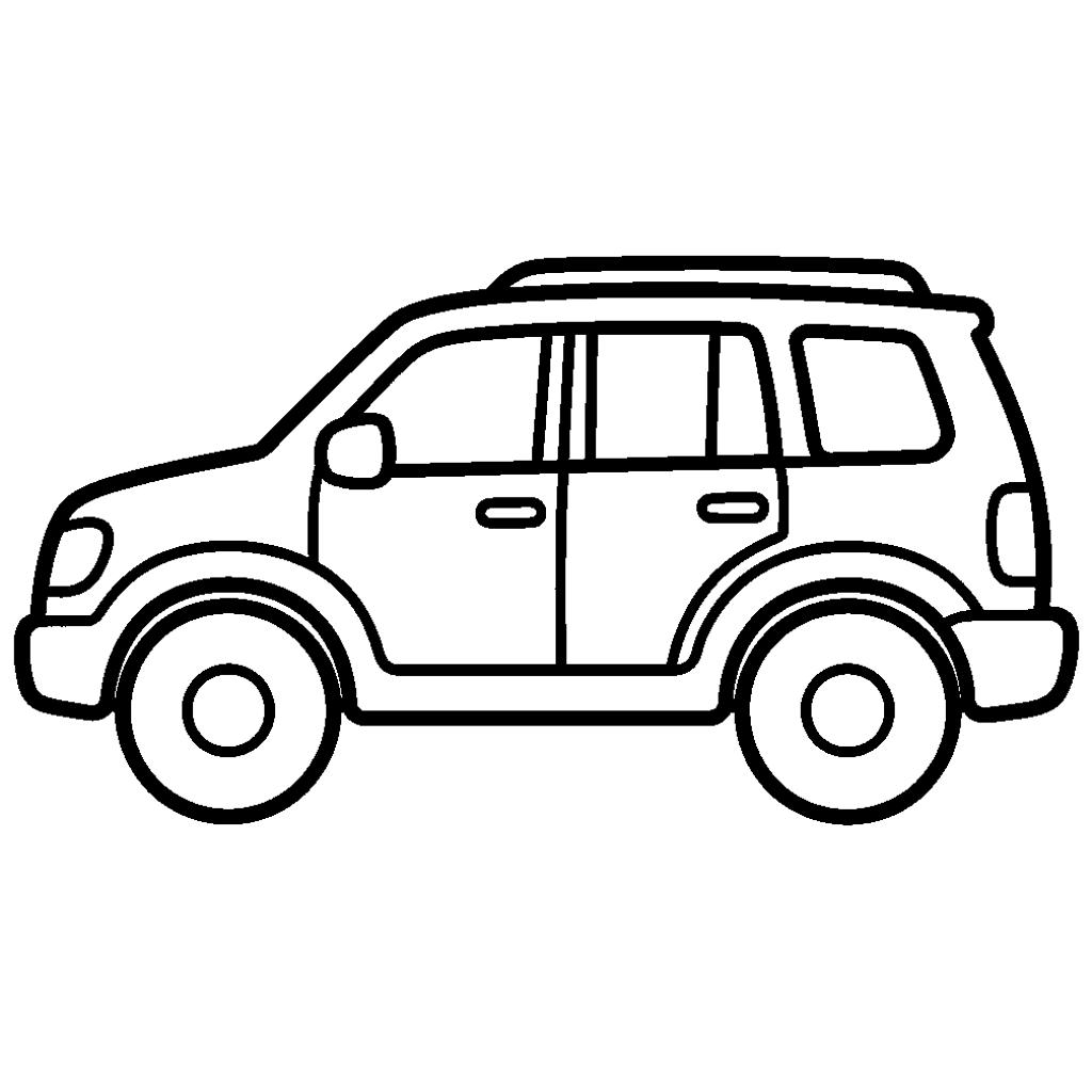 Nyomtatható modern családi SUV autós kifestő ovisoknak